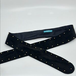 Jocelyn Black Suede With Goldtone Studs Wrap Belt